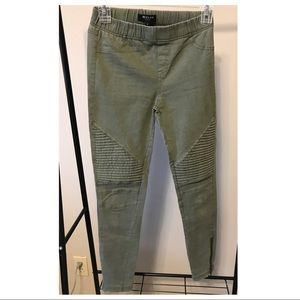 Olive Green Moto Leggings Size Small Like New